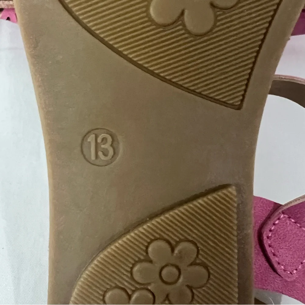 Rachel Shoes Pink and Tan Strap &‎ Buckle Sandals, Size 13, NWOT
